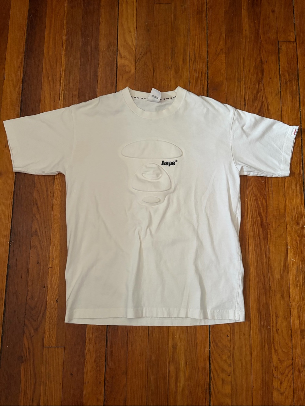 Aape White Embossed Logo Short-Sleeve Tee